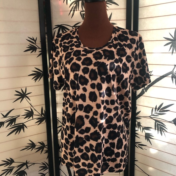 Losturban Leopard Print Athletic Short Sleeve Shirt Plus Size XXL - Picture 12 of 13